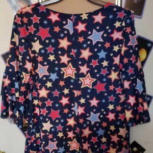Flirty Pink Ladies Top Dress Stars Size Medium Bel